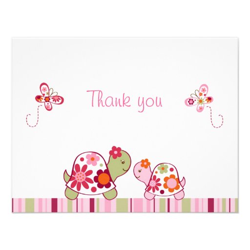 Trendy Tropical Turtle Thank You Note Cards Custom Invitation