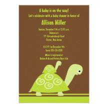 Trendy Turtle Baby Shower Invitation