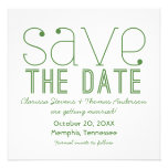 Trendy Typography Save the Date Invite, Green