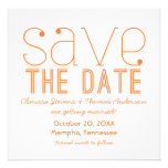 Trendy Typography Save the Date Invite, Orange