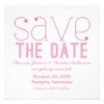 Trendy Typography Save the Date Invite, Pink