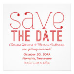 Trendy Typography Save the Date Invite, Red