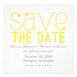 Trendy Typography Save the Date Invite, Yellow