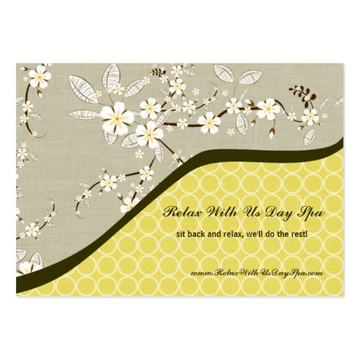 Trendy vintage floral salon spa business card (front side)
