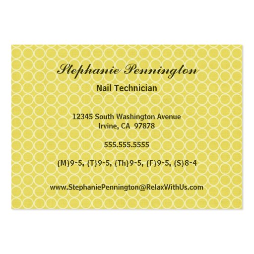 Trendy vintage floral salon spa business card (back side)