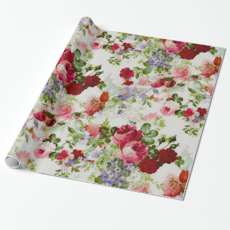 floral wrapping paper trendy pink