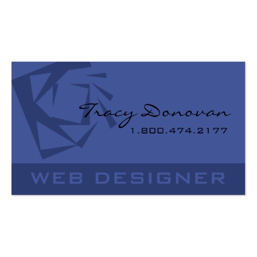 Trendy Web Designer "Quartz" template | periwinkle Business Card Template (front side)