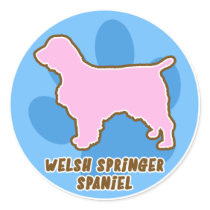 Trendy Welsh Springer Spaniel Stickers by MenagerieMayhem Trendy Welsh Springer Spaniel Stickers