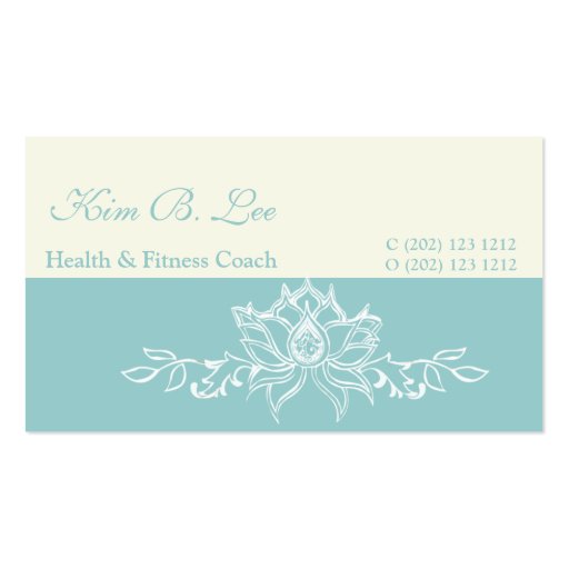 Trendy White Lotus Flower Business Card Template