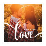 Trendy White Overlay | Love with Photo Canvas Print