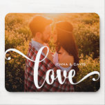 Trendy White Overlay | Love with Photo Mouse Pad