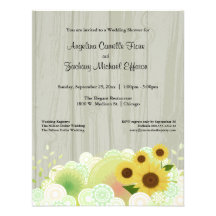 Trendy Yellow Sunflower Formal Shower Invitation