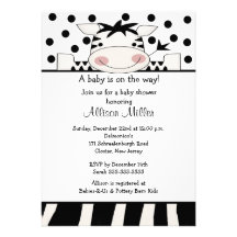 Trendy Zebra Baby Shower Announcements