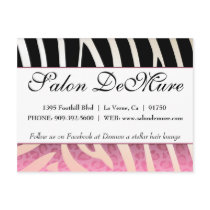 Trendy Zebra & Cheetah Salon Sale Certificates postcards