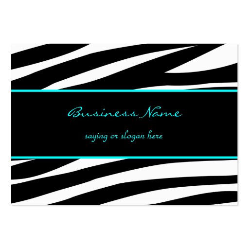 Trendy zebra customizable aqua business card