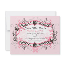 Trendy Zebra Frame Save The Date Invitation