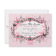 Trendy Zebra Frame Save The Date Invitation invitation