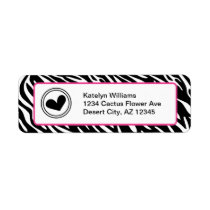 Trendy Zebra Personalized Address Label labels