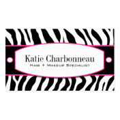 Trendy Zebra Print Business Cards