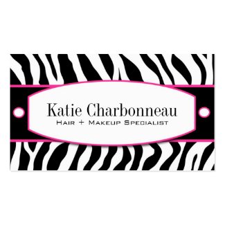 Trendy Zebra Print Business Cards profilecard