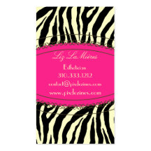 Trendy zebra print business cards