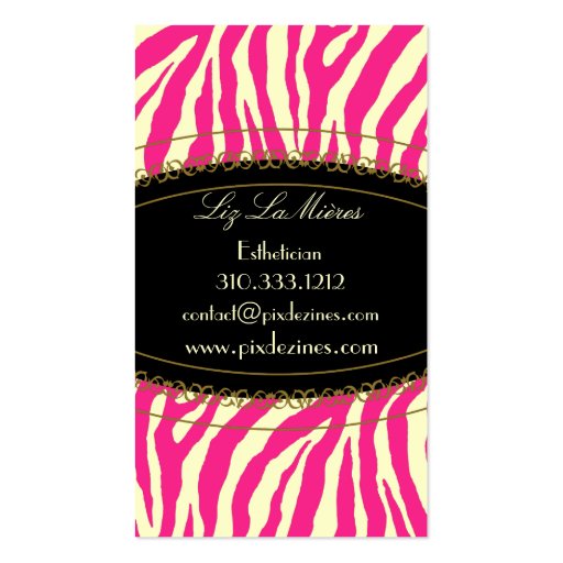 Trendy zebra print, hot pink business cards
