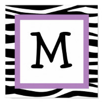 Trendy Zebra Print Nursery Wall Art Name Print posters