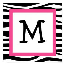 Trendy Zebra Print Nursery Wall Art Name Print posters