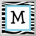 Trendy Zebra Print Nursery Wall Art Name Print