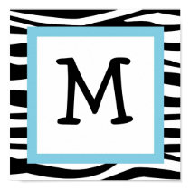 Trendy Zebra Print Nursery Wall Art Name Print posters