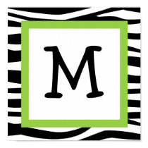 Trendy Zebra Print Nursery Wall Art Name Print posters