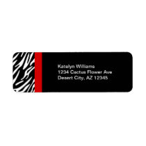 Trendy Zebra Print Personalized Address Label labels
