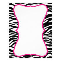 Trendy Zebra Print with Pink Customized Letterhead letterhead