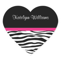 Trendy Zebra Stripe Personalized Sticker stickers