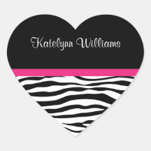 Trendy Zebra Stripe Personalized Sticker