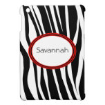 Trendy Zebra Stripes With Red Striped Seal iPad Mini Cases