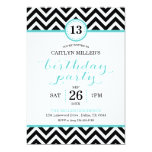 Trendy Zigzag Chevron Birthday Party Invitation