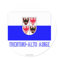 Trentino-Alto Adige flag with name Stickers