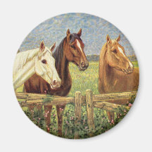 Tres caballos del vintage imán de frigorifico