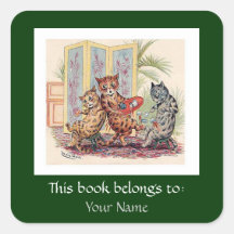 Tres gatos que caen de Louis Wain Colcomanias Cuadradases