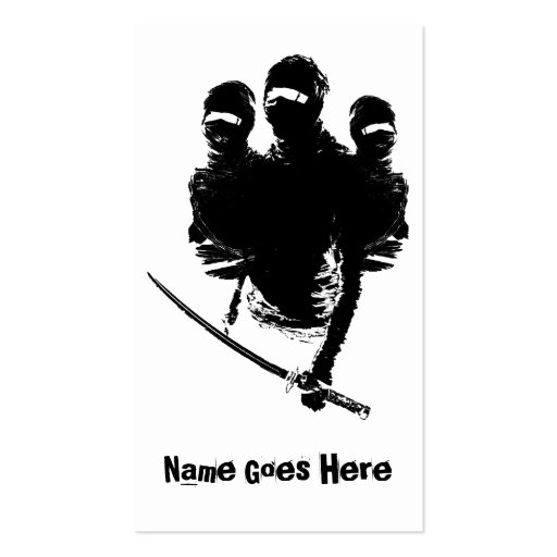 tres ninjas business card (front side)