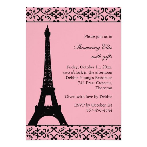 Tres Paris Bridal Shower (pink) Card