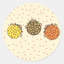 Tres pequeños insectos pegatinas  