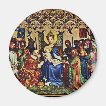 Tres rey Altar, el panel medio: Adoración del M Imanes Para Frigoríficos