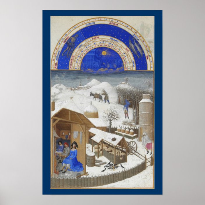 Très Riches Heures February Poster Zazzle