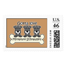 Tres Schnauzers miniatura Sello
