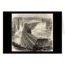 Trestle Bridge on the Pacific Railway Greeting Cards