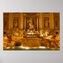 Trevi Fountain at Night (HDR) Print