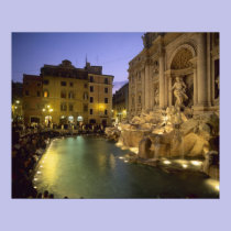Trevi Fountain at night, Rome, Lazio, Italy posters