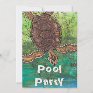 Trevor the Turtle Party Invitations invitation